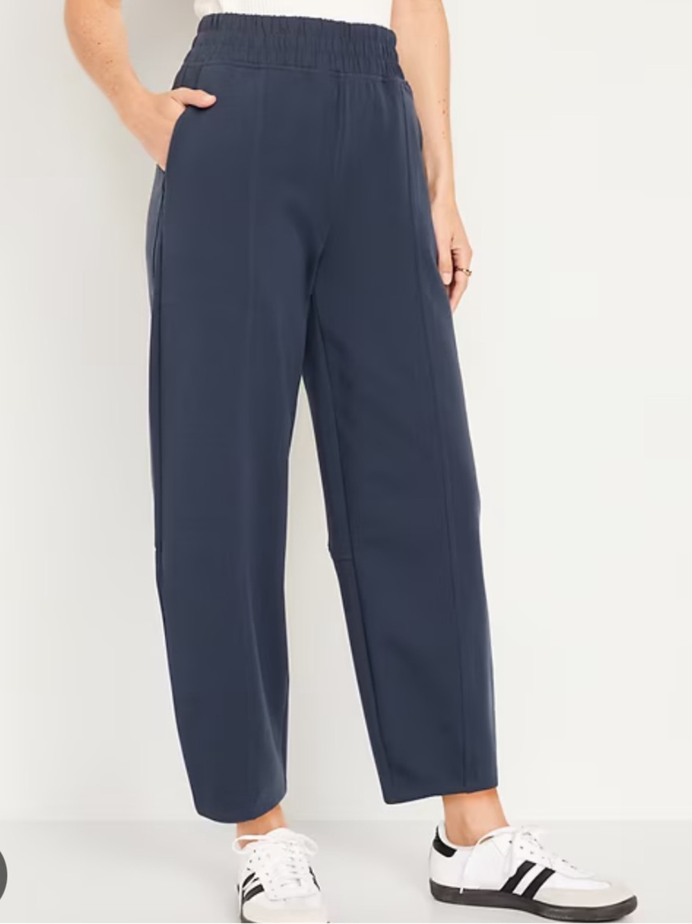 Dynamic fleece high-rise Barrel pants old navy Elastic Waist cropped joggers